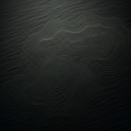 Mapa topográfico abstracto sobre piedra oscura